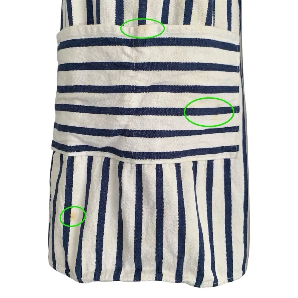 Vintage Mickey Mouse Chef Apron‎ Kitchen Retro Blue Stripe Adult Cooking